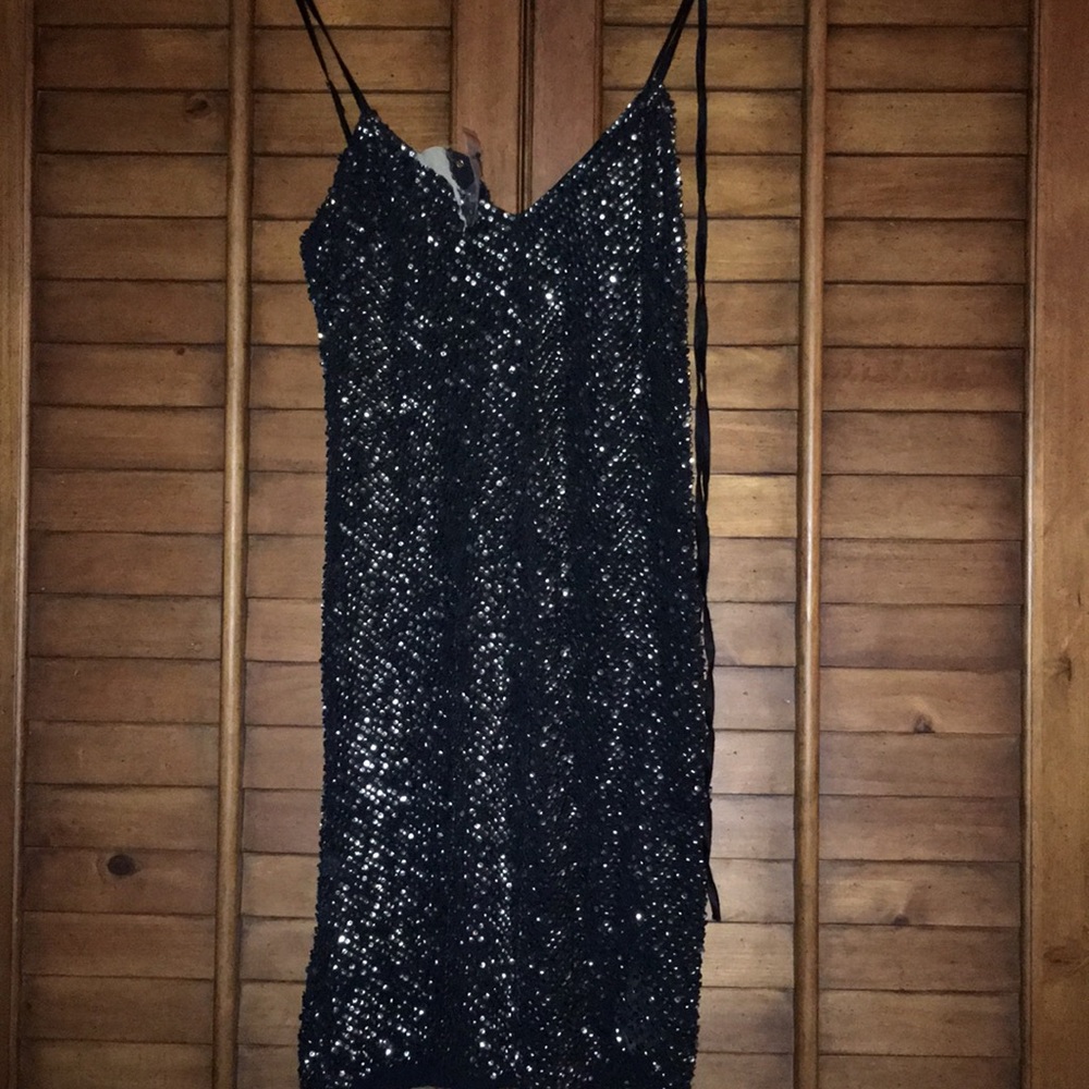 Sugar Daddy Sequin Black Mini Dress size medium